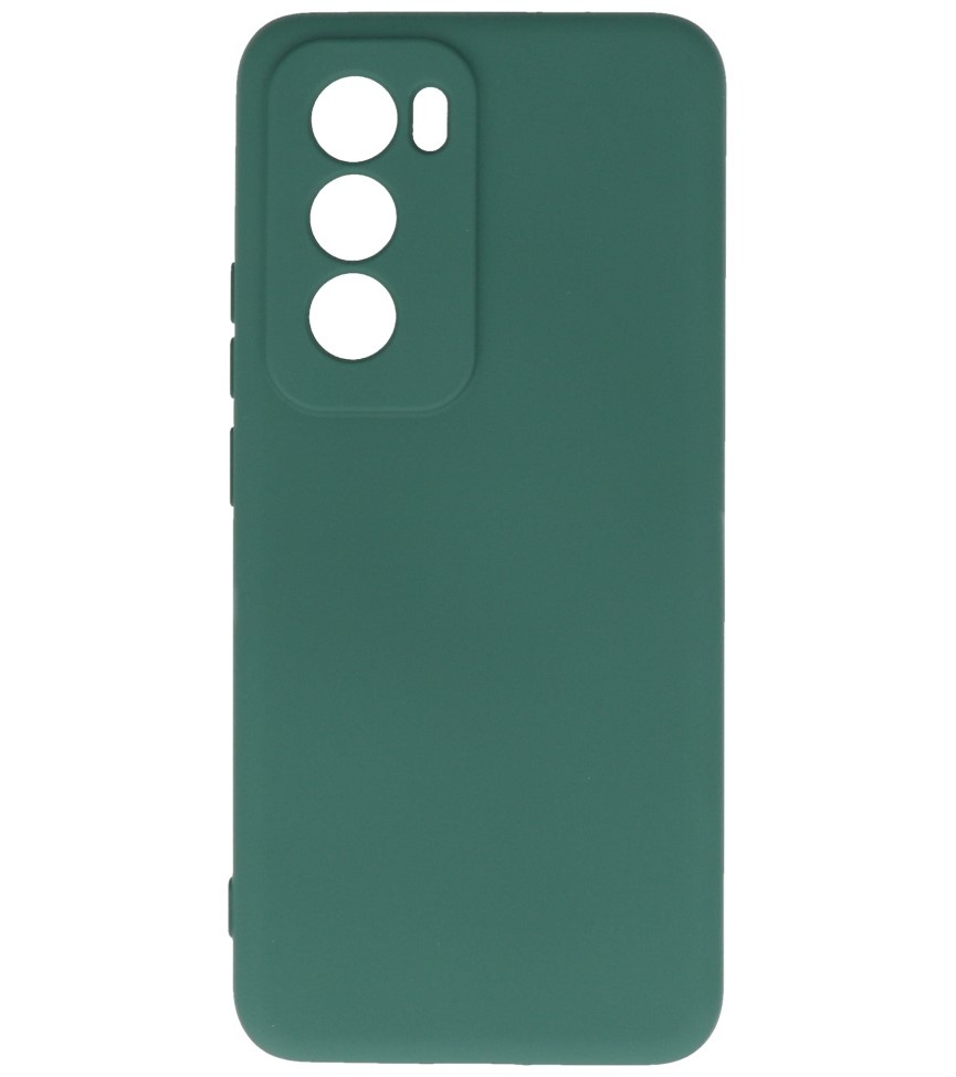 Funda de TPU de color de moda para Oppo Reno 12 Verde oscuro