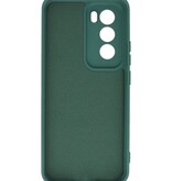 Fashion Color TPU taske til Oppo Reno 12 Dark Green