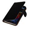 Washed Leather Bookstyle Case for Galaxy Core i8260 Black