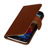 Washed Leather Bookstyle Case for Galaxy Core i8260 Brown