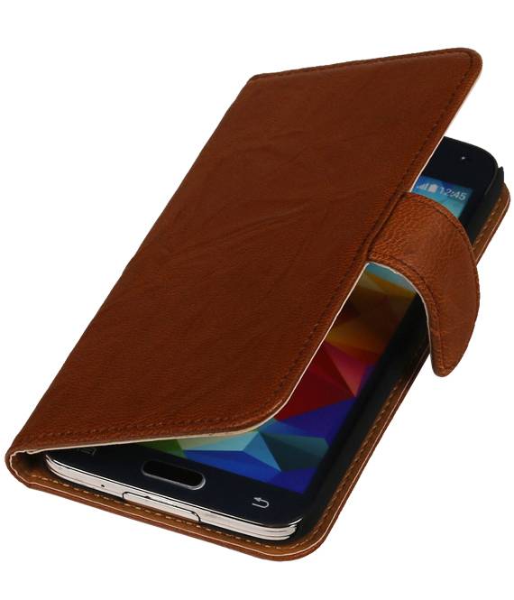 Washed Leer Bookstyle Hoes voor Galaxy Note 3 Neo Bruin