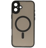 Matte-Transparent with Camera Protector Magsafe Case for iPhone 16 Black