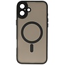 Matte-Transparent with Camera Protector Magsafe Case for iPhone 16 Black