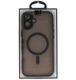 Matte-Transparent with Camera Protector Magsafe Case for iPhone 16 Black