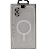 Étui Magsafe transparent mat avec protecteur d'appareil photo pour iPhone 16 blanc