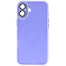 Coque Magsafe transparente mate avec protection d'appareil photo pour iPhone 16, violet