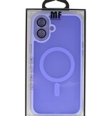 Coque Magsafe transparente mate avec protection d'appareil photo pour iPhone 16, violet