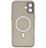 Funda Magsafe Transparente Mate con Protector de Cámara para iPhone 16 Gris