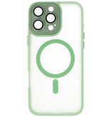 Matte-Transparent with Camera Protector Magsafe Case for iPhone 16 Pro Green