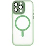 Custodia Magsafe opaca-trasparente con protezione per fotocamera per iPhone 16 Pro verde