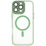 Funda Magsafe Transparente Mate con Protector de Cámara para iPhone 16 Pro Verde