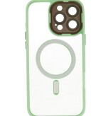 Coque Magsafe transparente mate avec protection d'appareil photo pour iPhone 16 Pro, vert