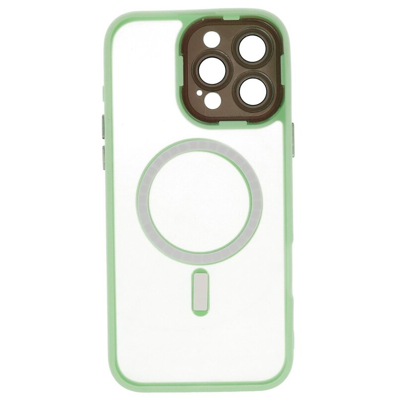 Funda Magsafe Transparente Mate con Protector de Cámara para iPhone 16 Pro Verde