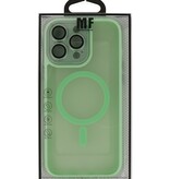 Coque Magsafe transparente mate avec protection d'appareil photo pour iPhone 16 Pro, vert