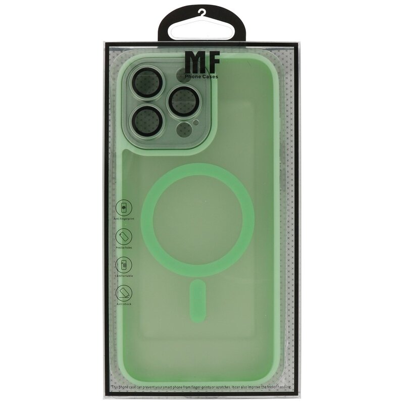 Funda Magsafe Transparente Mate con Protector de Cámara para iPhone 16 Pro Verde