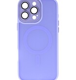 Coque Magsafe transparente mate avec protection d'appareil photo pour iPhone 16 Pro, violet