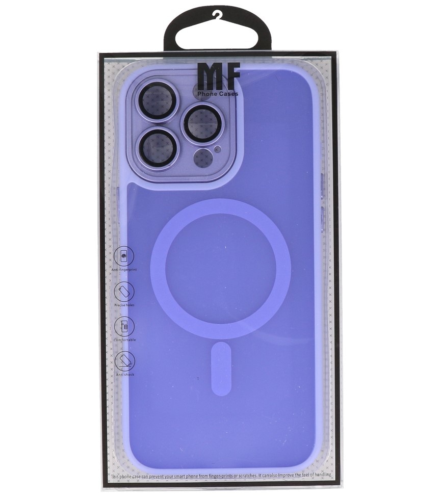 Mat-Transparent met Camera Beschermer Magsafe Case voor iPhone 16 Pro Paars