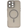 Coque Magsafe transparente mate avec protection d'appareil photo pour iPhone 16 Pro, gris