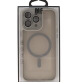 Coque Magsafe transparente mate avec protection d'appareil photo pour iPhone 16 Pro, gris