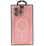Custodia Magsafe opaca-trasparente con protezione per fotocamera per iPhone 16 Pro rosa