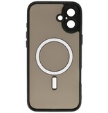 Funda Magsafe Transparente Mate con Protector de Cámara para iPhone 16 Plus Negra