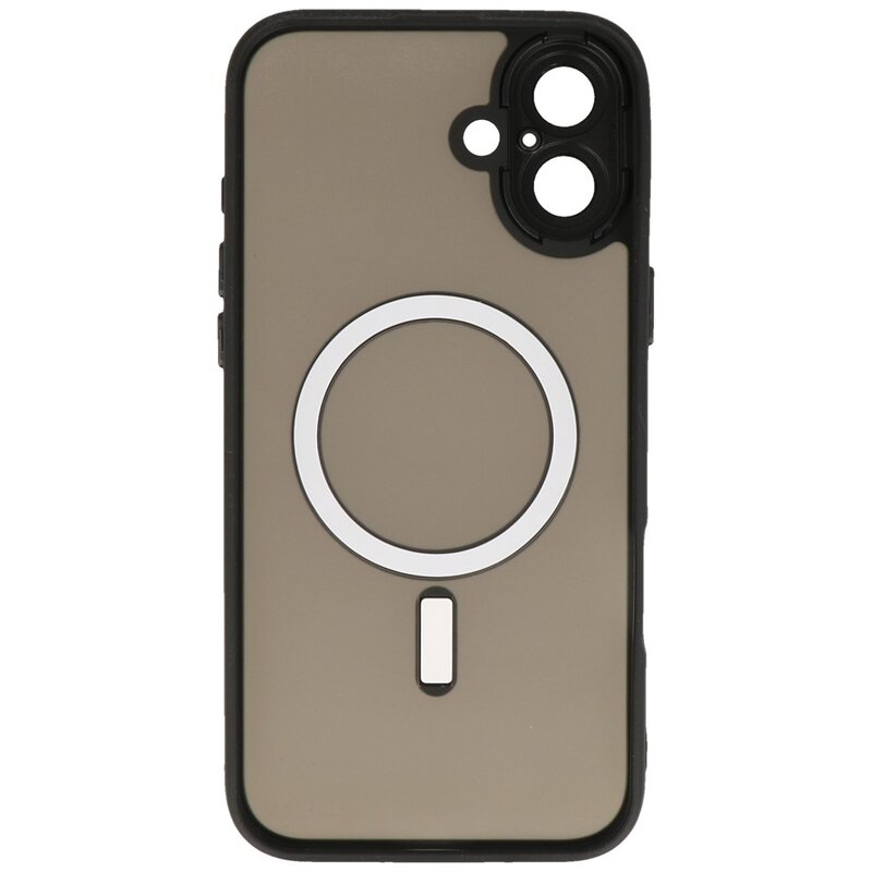 Funda Magsafe Transparente Mate con Protector de Cámara para iPhone 16 Plus Negra