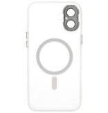 Funda Magsafe Transparente Mate con Protector de Cámara para iPhone 16 Plus Blanca