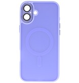 Matte-Transparent with Camera Protector Magsafe Case for iPhone 16 Plus Purple