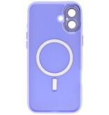Matte-Transparent with Camera Protector Magsafe Case for iPhone 16 Plus Purple