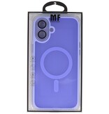 Coque Magsafe transparente mate avec protection d'appareil photo pour iPhone 16 Plus, violet