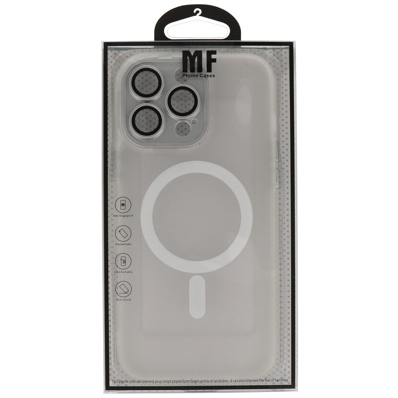 Custodia Magsafe opaca-trasparente con protezione per fotocamera per iPhone 16 Pro Max Navy