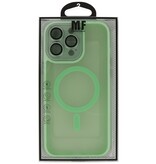 Funda Magsafe Transparente Mate con Protector de Cámara para iPhone 16 Pro Max Verde
