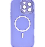 Funda Magsafe Transparente Mate con Protector de Cámara para iPhone 16 Pro Max Púrpura