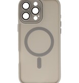 Mat-Transparent met Camera Beschermer Magsafe Case voor iPhone 16 Pro Max Grijs