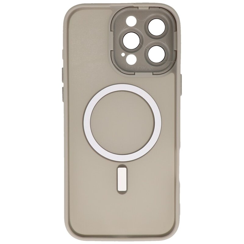 Mat-Transparent met Camera Beschermer Magsafe Case voor iPhone 16 Pro Max Grijs