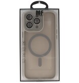 Coque Magsafe transparente mate avec protection d'appareil photo pour iPhone 16 Pro Max, gris