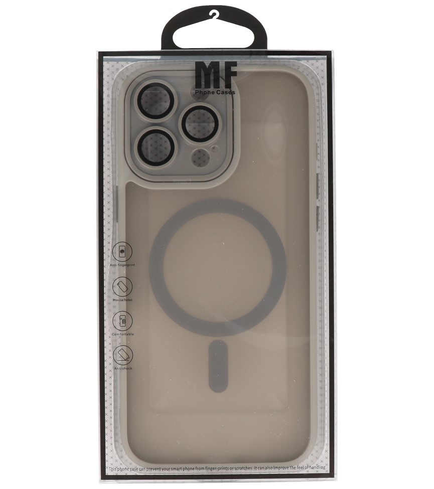 Mat-Transparent met Camera Beschermer Magsafe Case voor iPhone 16 Pro Max Grijs