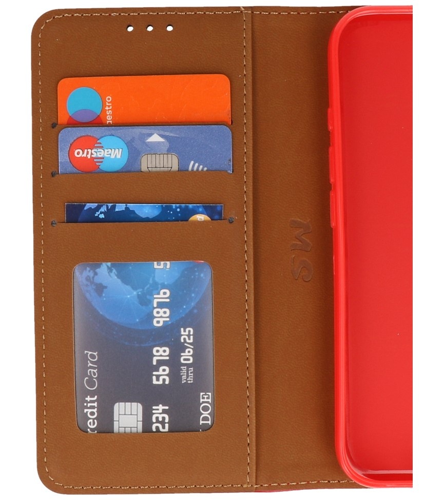 Bookstyle Wallet Cases Cover til iPhone 16 Rød