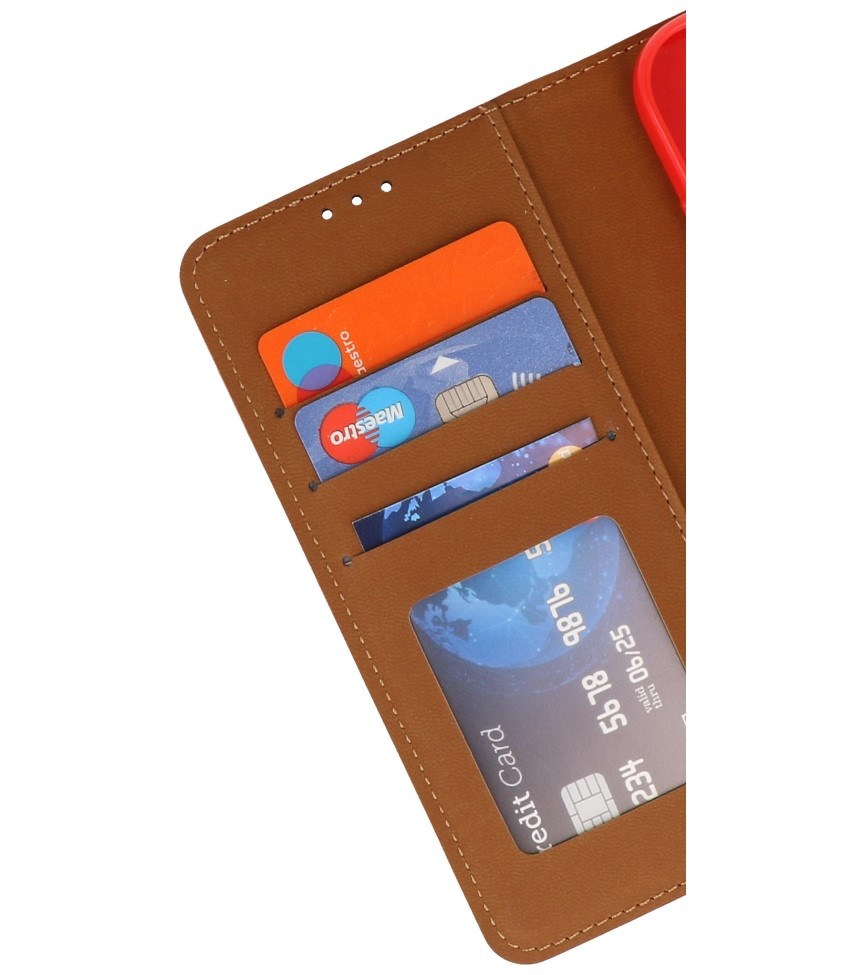 Bookstyle Wallet Cases Cover til iPhone 16 Plus Rød