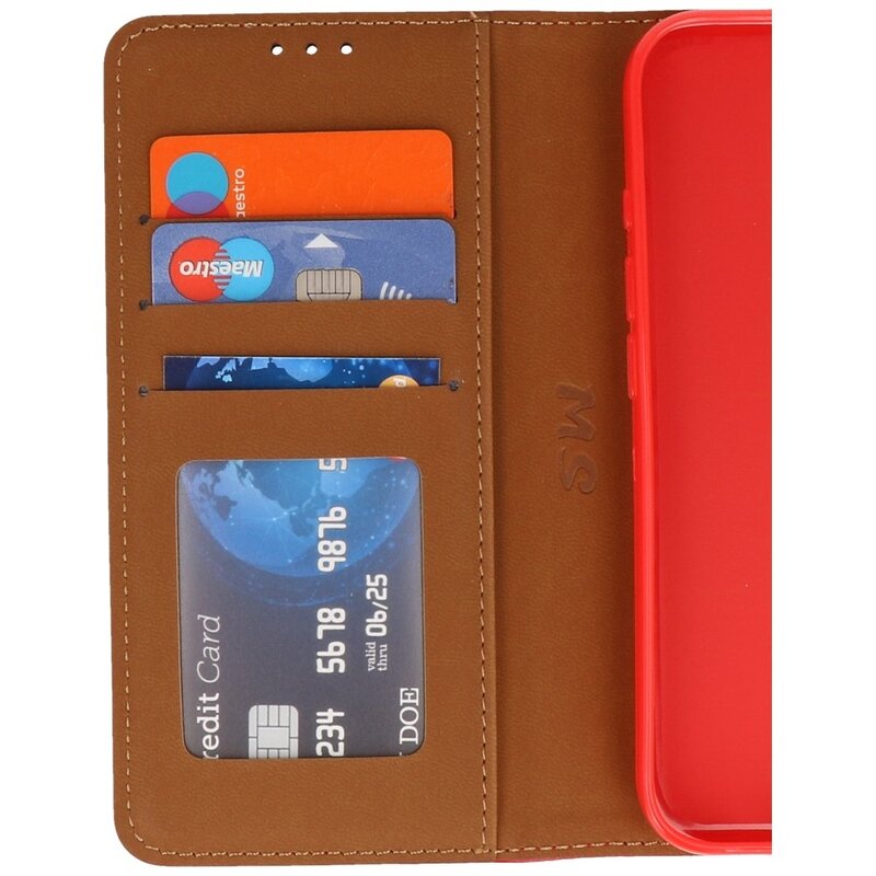 Funda Bookstyle Wallet Cases para iPhone 16 Plus Rojo