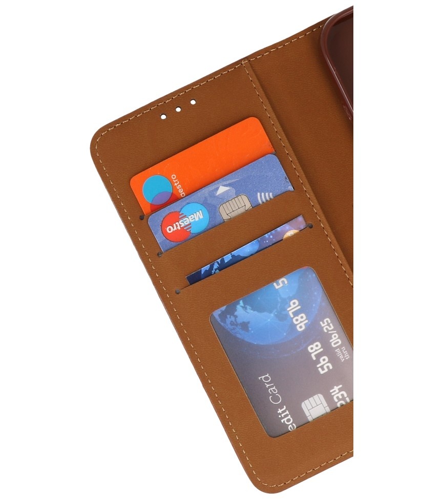 Étui portefeuille Bookstyle pour iPhone 16 Plus marron