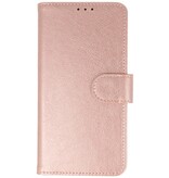 Funda estilo libro tipo billetera para iPhone 16 Plus en oro rosa