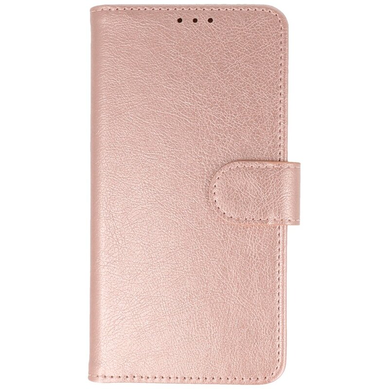 Funda estilo libro tipo billetera para iPhone 16 Plus en oro rosa