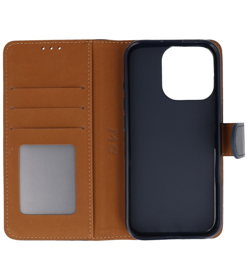 Bookstyle Wallet Cases Cover til iPhone 16 Pro Navy