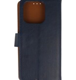 Étui portefeuille Bookstyle pour iPhone 16 Pro, bleu marine