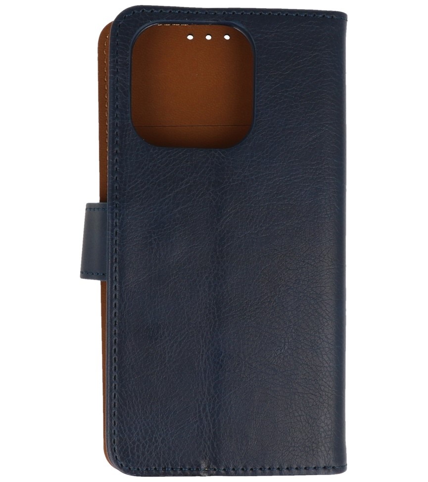 Étui portefeuille Bookstyle pour iPhone 16 Pro, bleu marine