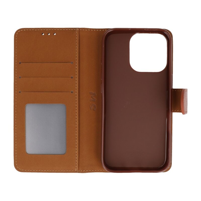 Étui portefeuille Bookstyle pour iPhone 16 Pro Marron