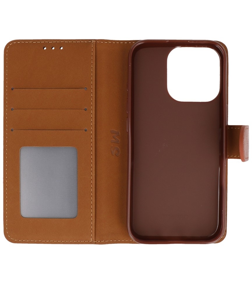 Bookstyle Wallet Cases Cover til iPhone 16 Pro Brown