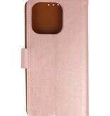 Étui portefeuille Bookstyle pour iPhone 16 Pro, or rose