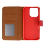 Étui portefeuille Bookstyle pour iPhone 16 Pro Max Rouge